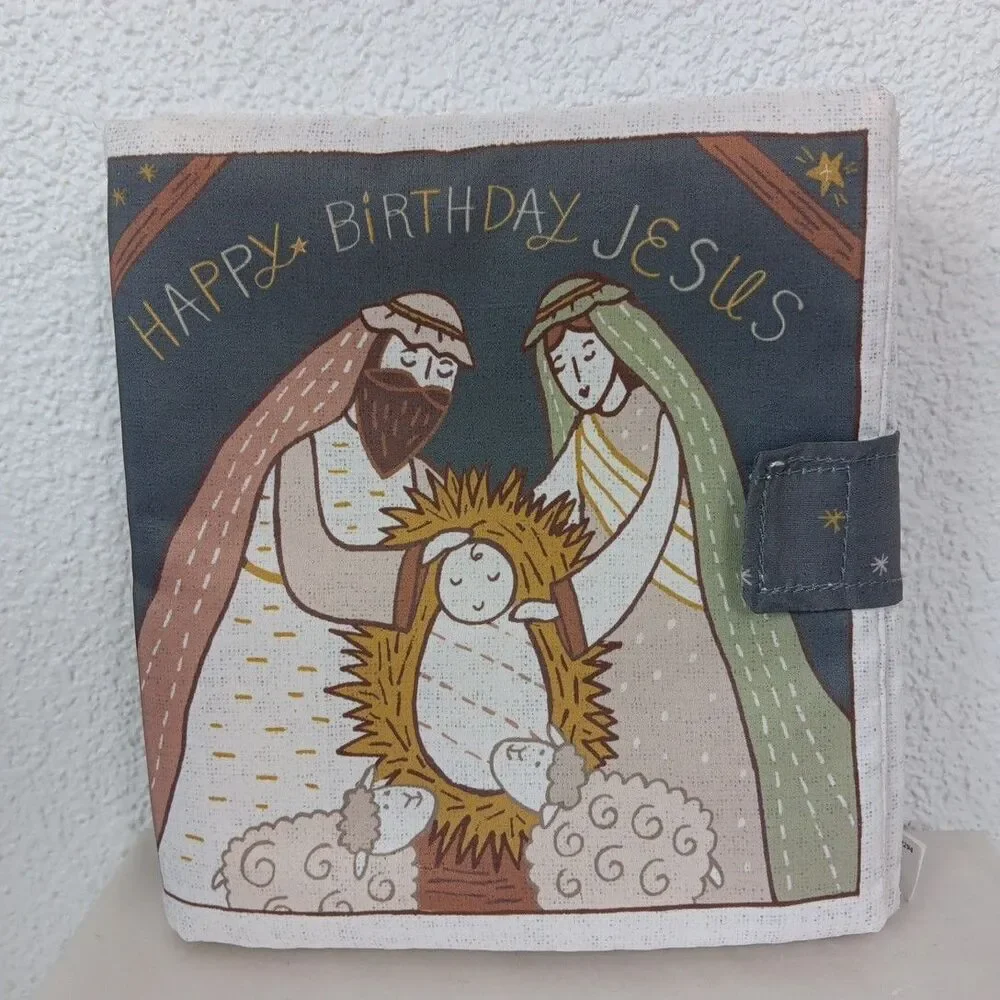 Demdaco Happy Birthday Jesus Soft Quiet Book Soft Neutral Colors Religious Story
